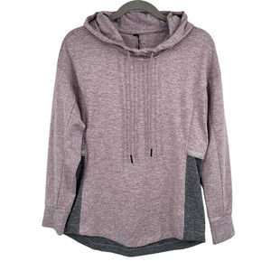 NWT - TANGERINE Soft Pullover Hoodie Colorblock Sweatshirt Purple Gray - Small